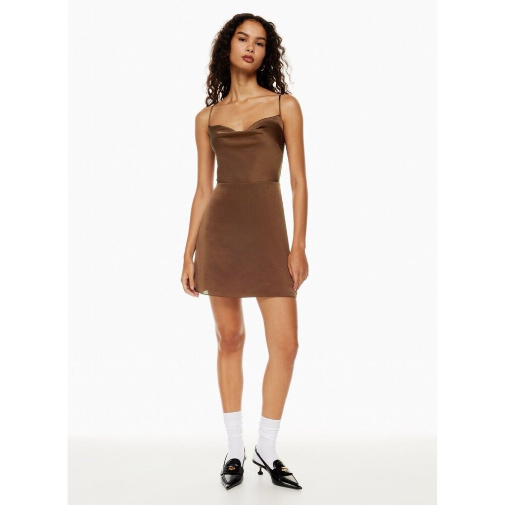 Womens Size M Sunday Best Spencer Satin Dress Brown EUC